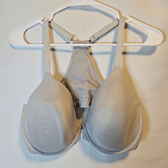 Victoria's Secret Other - Victoria's Secret Perfect Coverage Bra 40DD Gray Lace Racerback Front Closure
